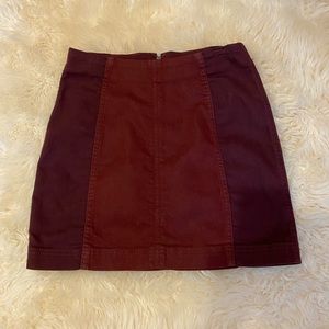 Free People Maroon Paneled Skirt